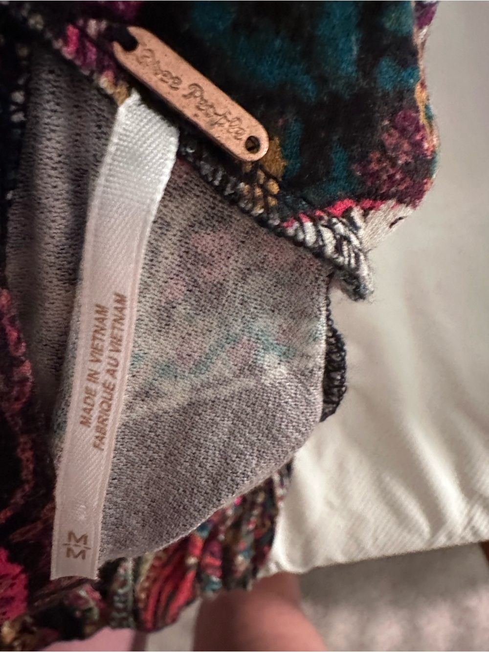 Free People Black Multi Paisley-Print Mock Neck Mini Dress with Cut-Out Back, M - Picture 8 of 8